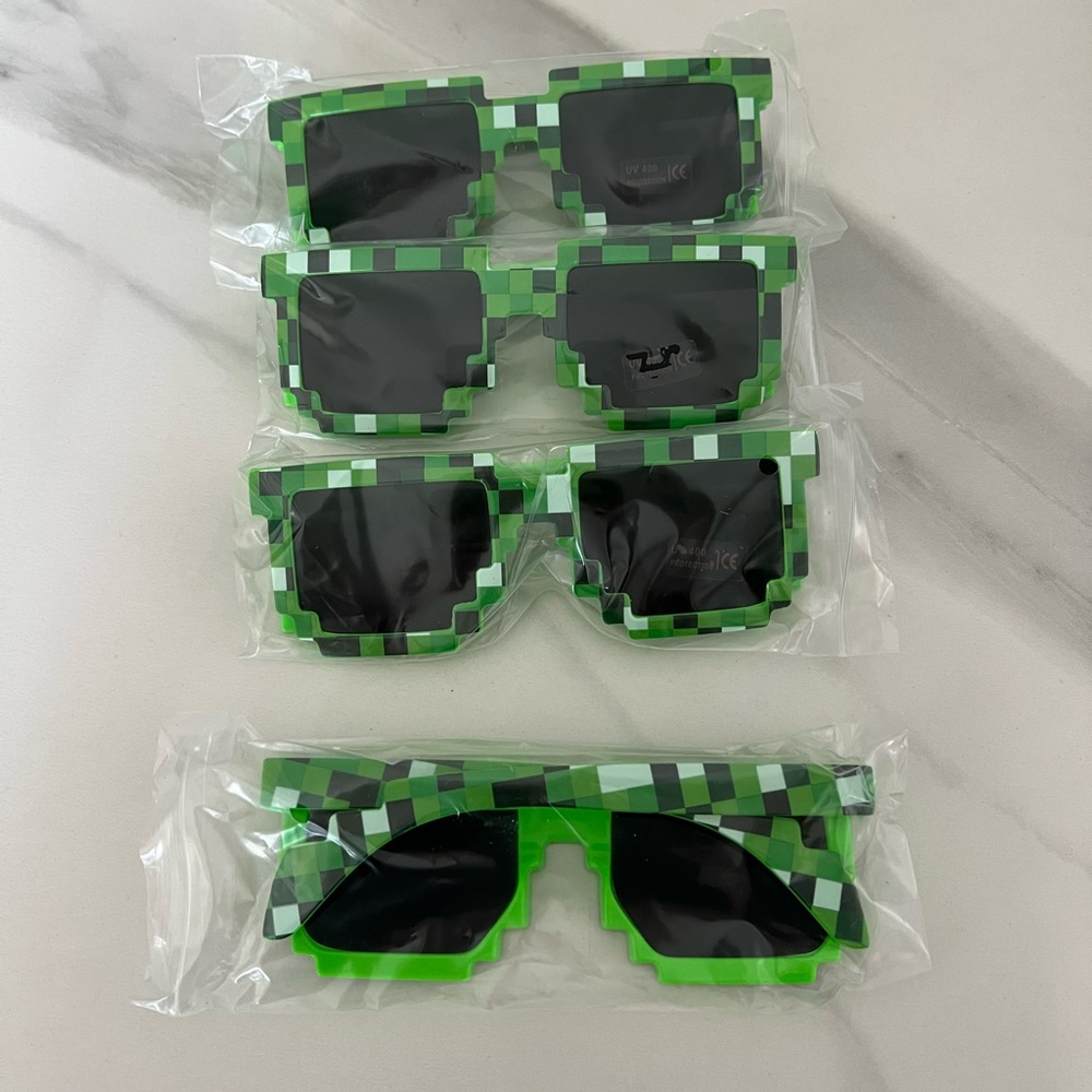NWOT Green Pixel Kids Sunglasses